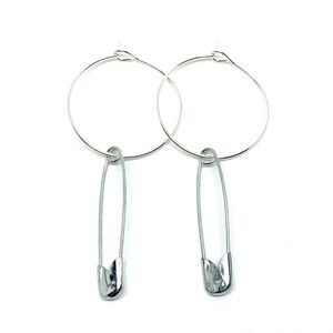 Safety Pin Hoop Earrings